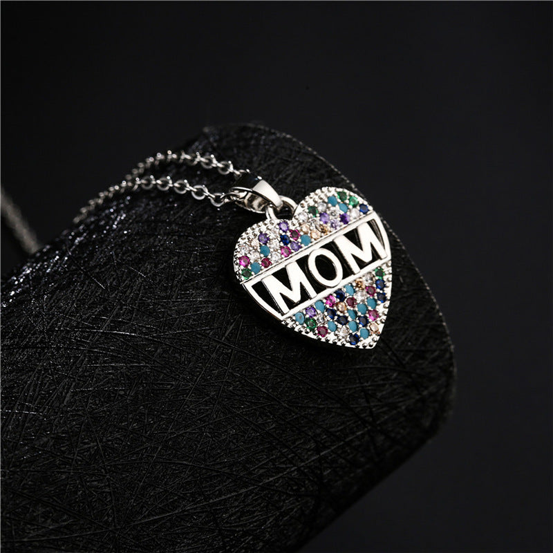 Heart MOM Pendant Necklace Copper