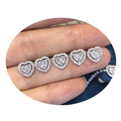 Rhinestone Heart-shape Earrings